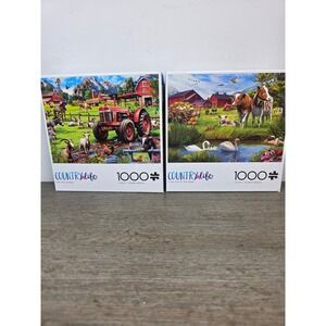 Set of Two (2) Country Life 1000 Piece Jigsaw Puzzles by Buffalo Games